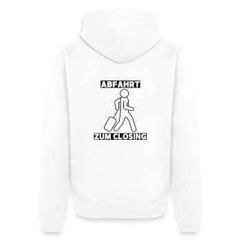 Abfahrt zum Closing - Mallorca Party 2022 - Unisex Premium Bio Zip Hoodie - Weiß - Hinten - Thijin (182cm)