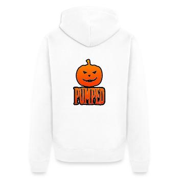 Pumped Up for Halloween & Thanksgiving - Unisex Premium Organic Zip Hoodie - white - Back - Thijin (182cm)