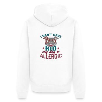 Mein Hundist Allergisch gegen Kinder - Unisex Premium Bio Zip Hoodie - Weiß - Hinten - Thijin (182cm)