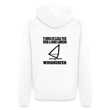 Windsurfer Cadeau Planche à voile Surf Kitesurfer - Veste à capuche bio Premium Unisexe - blanc - Dos - Thijin (182cm)