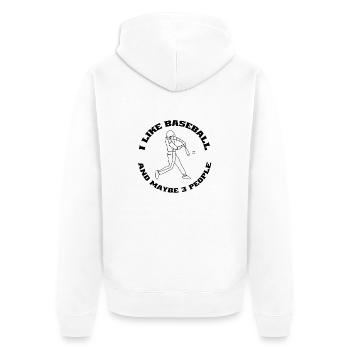 Baseball Baseball Lover Cadeau Jeu de baseball - Veste à capuche bio Premium Unisexe - blanc - Dos - Thijin (182cm)