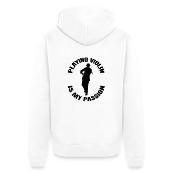 Violon Musique Violoniste Orchestre Violon - Veste à capuche bio Premium Unisexe - blanc - Dos - Thijin (182cm)