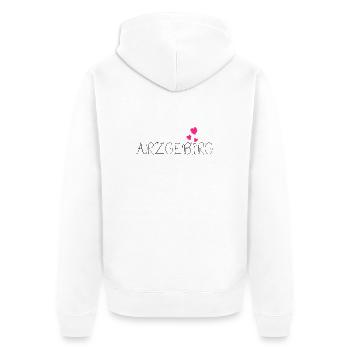 Arzgebirg Heimat Liebe - Unisex Premium Bio Zip Hoodie - Weiß - Hinten - Thijin (182cm)
