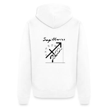 Schütze Saison 2022 - Sternzeichen - Unisex Premium Bio Zip Hoodie - Weiß - Hinten - Thijin (182cm)
