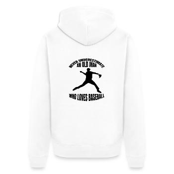 Cadeau de baseball Jeu de baseball Amateurs de baseball - Veste à capuche bio Premium Unisexe - blanc - Dos - Thijin (182cm)