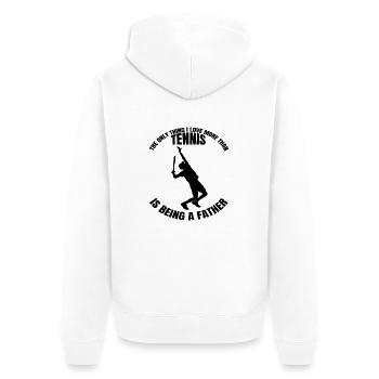Tennis Père Papa Joueur de tennis Papa Raquette de tennis - Veste à capuche bio Premium Unisexe - blanc - Dos - Thijin (182cm)