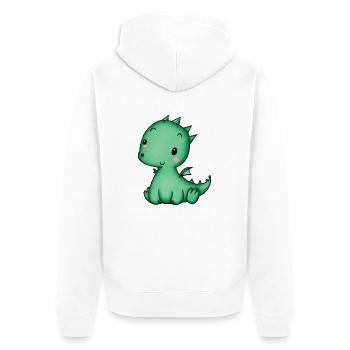 Babydrache Baby Drache Geschenkidee - Unisex Premium Bio Zip Hoodie - Weiß - Hinten - Thijin (182cm)