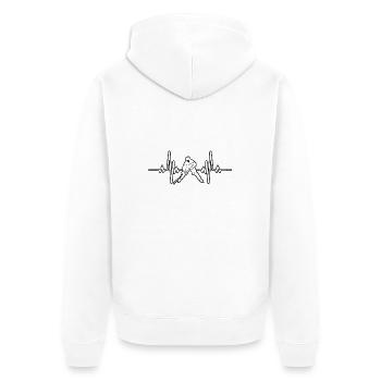 Eishockey Wintersport Eishockeyteam Geschenk - Unisex Premium Bio Zip Hoodie - Weiß - Hinten - Thijin (182cm)