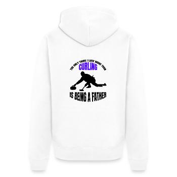 Curling Stone Curl Cadeau Curler Curling Stone - Veste à capuche bio Premium Unisexe - blanc - Dos - Thijin (182cm)