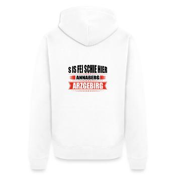 Erzgebirge Heimat Annaberg - Unisex Premium Bio Zip Hoodie - Weiß - Hinten - Thijin (182cm)