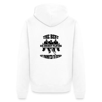 Eishockey Vater Wintersport Papa Eishockeyteam Dad - Unisex Premium Bio Zip Hoodie - Weiß - Hinten - Thijin (182cm)