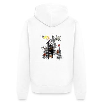 Nature Conservation Ecology Environment Insects Insect Nature - Unisex Premium Organic Zip Hoodie - white - Back - Thijin (182cm)