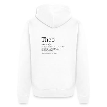 Erzgebirge Theo - Unisex Premium Bio Zip Hoodie - Weiß - Hinten - Thijin (182cm)