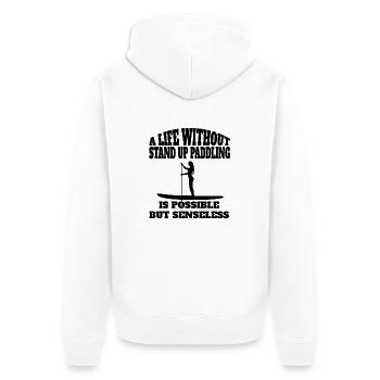 Stehpaddeln Stand Up Paddling Stehpaddler Surfen - Unisex Premium Bio Zip Hoodie - Weiß - Hinten - Thijin (182cm)