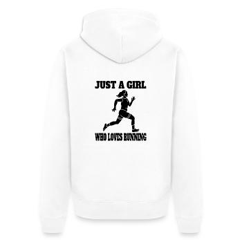 Jogger cardio training race fit jogging running - Unisex Premium Organic Zip Hoodie - white - Back - Thijin (182cm)