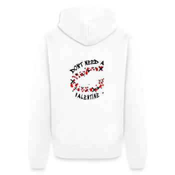 Don't Need a Valentine - Unisex Premium Bio Zip Hoodie - Weiß - Hinten - Thijin (182cm)