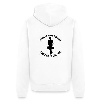 Fitness Bodybuilder Muscle Strength Training Athlètes - Veste à capuche bio Premium Unisexe - blanc - Dos - Thijin (182cm)