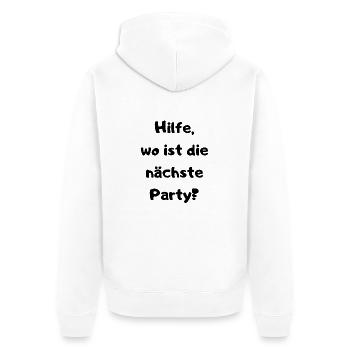 Partyspruch für Malle, Karneval ect. - Kostümidee - Unisex Premium Bio Zip Hoodie - Weiß - Hinten - Thijin (182cm)