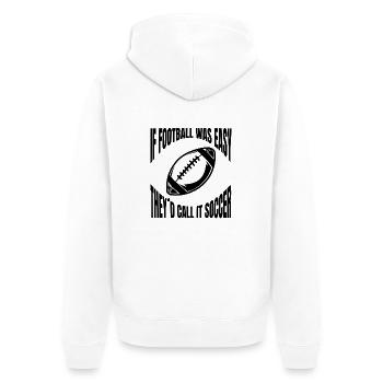 American Football Football Fan - Unisex Premium Organic Zip Hoodie - white - Back - Thijin (182cm)