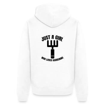 Gärtnerin Obstgarten Hobbygärtner Garten Mädchen - Unisex Premium Bio Zip Hoodie - Weiß - Hinten - Thijin (182cm)