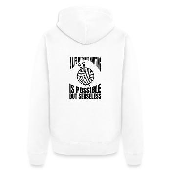 Knitting Tailor Knitter Seamstress Crochet - Unisex Premium Organic Zip Hoodie - white - Back - Thijin (182cm)