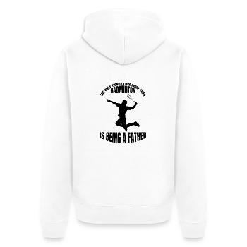 Badminton badminton fan badminton équipe badminton - Veste à capuche bio Premium Unisexe - blanc - Dos - Thijin (182cm)