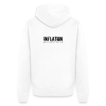 Inflation drôle Sarcastique Taux d’inflation Blague Cool - Veste à capuche bio Premium Unisexe - blanc - Dos - Thijin (182cm)