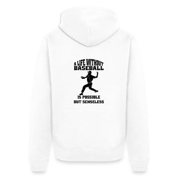 Baseball Joueurs de baseball Équipe de baseball Joueurs de baseball - Veste à capuche bio Premium Unisexe - blanc - Dos - Thijin (182cm)