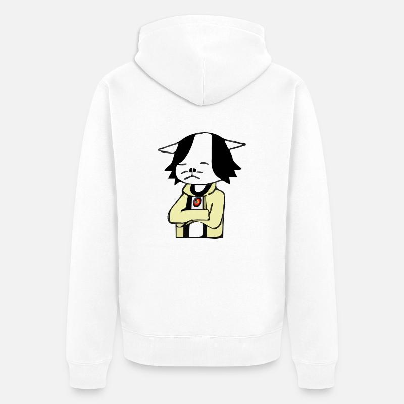 Bloo le chat grognon - Veste à capuche bio Premium Unisexe - blanc