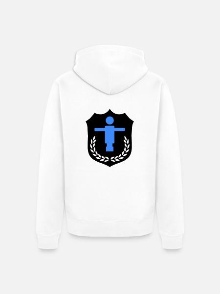 kicker wappen - Unisex Premium Bio Zip Hoodie - Weiß