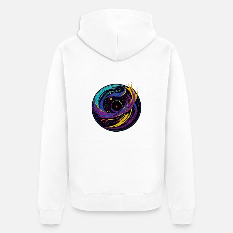 Disque vinyle Galactic - Veste à capuche bio Premium Unisexe - blanc
