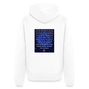 Astrologie Spruch Englisch - Unisex Premium Bio Zip Hoodie - Weiß - Hinten - Thijin (182cm)