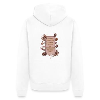Solange Kakao auf Bäumen wächst ist Schoko Obst - Unisex Premium Bio Zip Hoodie - Weiß - Hinten - Thijin (182cm)