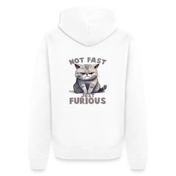 Not Fat just Furious - Unisex Premium Organic Zip Hoodie - white - Back - Thijin (182cm)