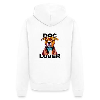 Amant des chiens American Stafford - Veste à capuche bio Premium Unisexe - blanc - Dos - Thijin (182cm)