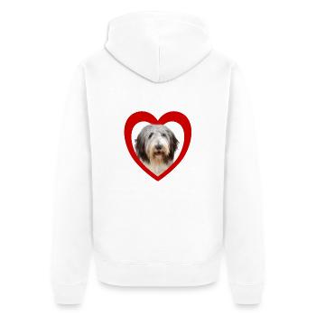 Dog Lovers - Dogs Heart - Old English Sheepdog - Veste à capuche bio Premium Unisexe - blanc - Dos - Thijin (182cm)