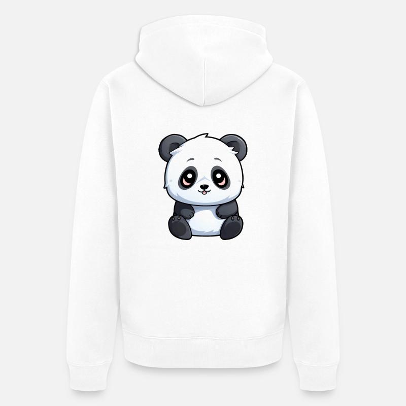 Panda mignon - Veste à capuche bio Premium Unisexe - blanc