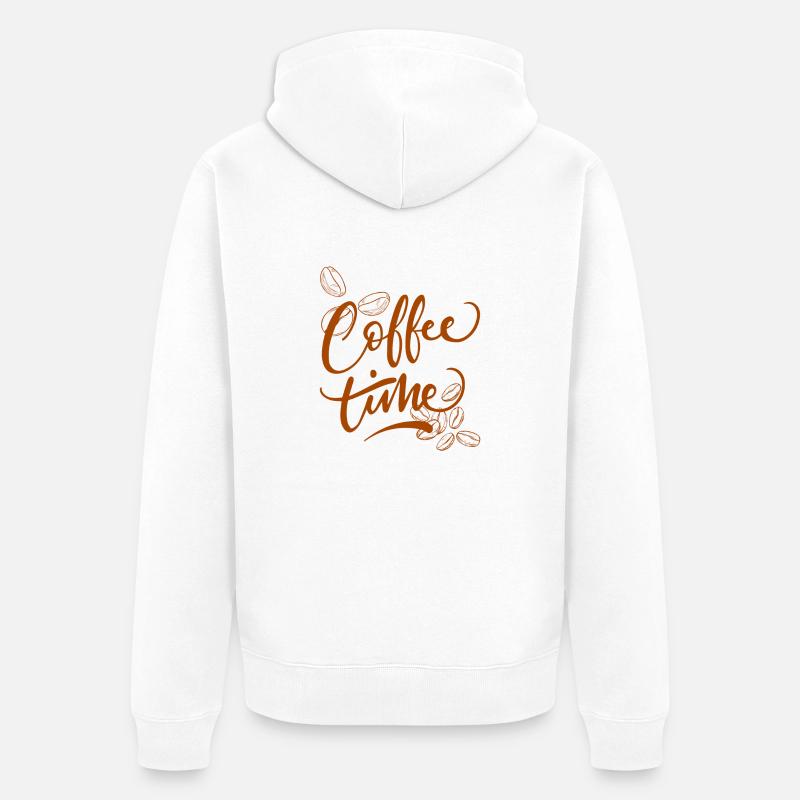 C’est l’heure du café - Veste à capuche bio Premium Unisexe - blanc