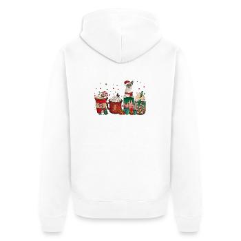 Tasses à café siamois Santa Cat - Veste à capuche bio Premium Unisexe - blanc - Dos - Thijin (182cm)
