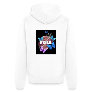 Fall Herbst Designer T-shirt - Unisex Premium Bio Zip Hoodie - Weiß - Hinten - Thijin (182cm)
