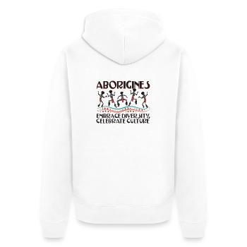 Aborigines Embrace Diversity - Unisex Premium Bio Zip Hoodie - Weiß - Hinten - Thijin (182cm)