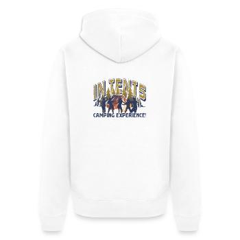 In tents camping experience! - Unisex Premium Organic Zip Hoodie - white - Back - Thijin (182cm)