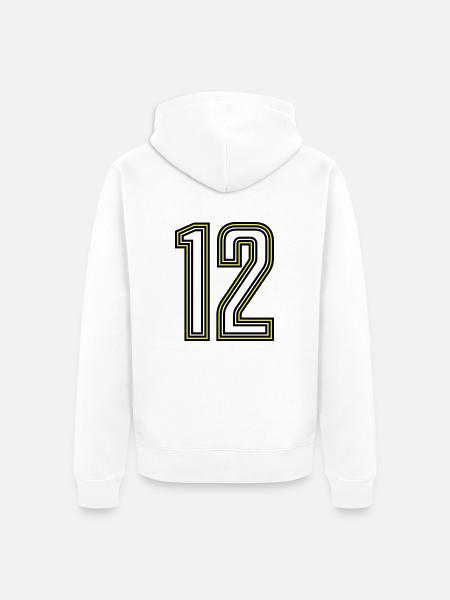 12 - Unisex Premium Organic Zip Hoodie - white