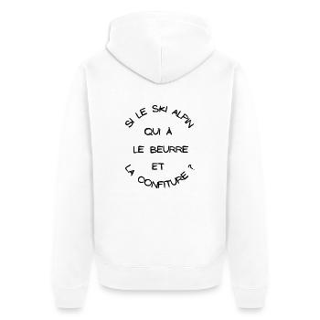 t-shirt humoristique, cadeau homme, femme, humour - Veste à capuche bio Premium Unisexe - blanc - Dos - Thijin (182cm)