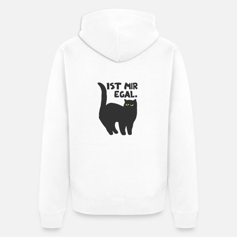 faule Katze Kätzchen Spruch Geschenkidee Katzen - Unisex Premium Bio Zip Hoodie - Weiß