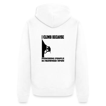 Kletterer Bergsteigen Berg Bergklettern Klettern - Unisex Premium Bio Zip Hoodie - Weiß - Hinten - Thijin (182cm)