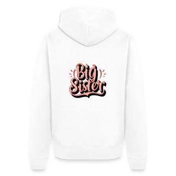 BIG SISTER - Unisex Premium Organic Zip Hoodie - white - Back - Thijin (182cm)