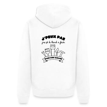 Men's, Women's, Humorous, Humorous T-Shirt Gift - Unisex Premium Organic Zip Hoodie - white - Back - Thijin (182cm)