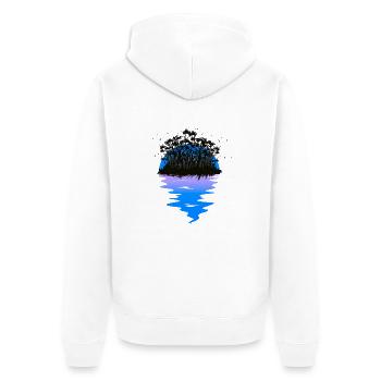 Caraïbes, Île, Exotique, Botanique, Flore, Nature, Voyage - Veste à capuche bio Premium Unisexe - blanc - Dos - Thijin (182cm)