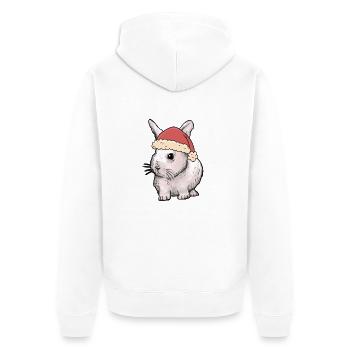 Santa Claus Santa Rabbit Rabbit Christmas - Unisex Premium Organic Zip Hoodie - white - Back - Thijin (182cm)